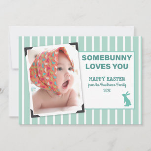 Cartes Pour Fêtes Annuelles "Somebunny vous aime" Pâques fun chic personnalisé