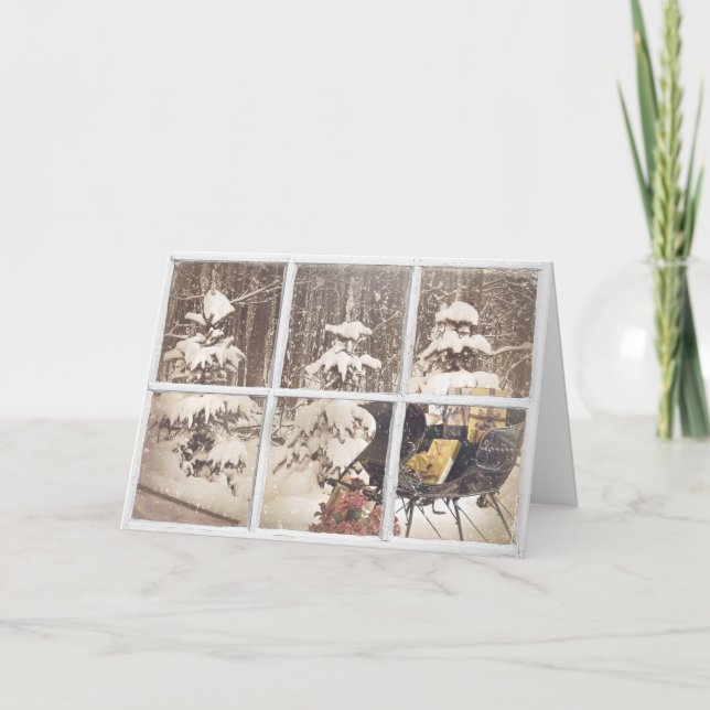 Cartes Pour Fêtes Annuelles Sommeil de Noël dans la fenêtre (Devant)