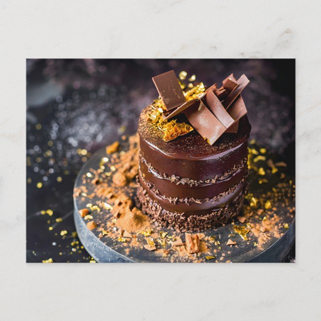 Cartes Pour Fêtes Annuelles Somptueux gâteau Ganache au chocolat (Devant)