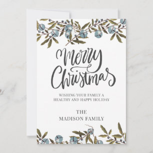 Cartes Pour Fêtes Annuelles Sonneries illustrées de Noël Joyeux Script