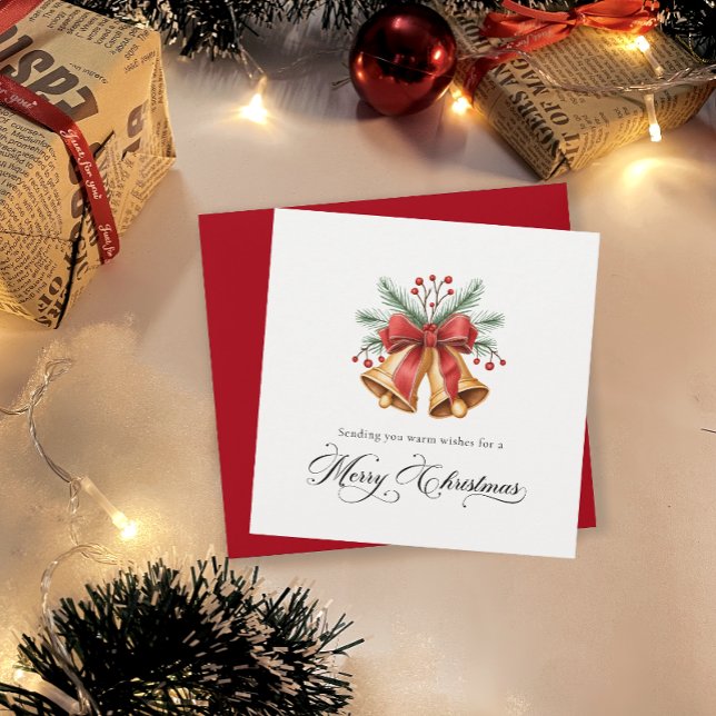 Cartes Pour Fêtes Annuelles Sonnettes de Noël peintes à la main et Noël vert (Créateur téléchargé)