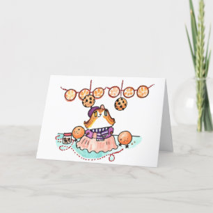 Cartes Pour Fêtes Annuelles Sophie et la guirlande orange