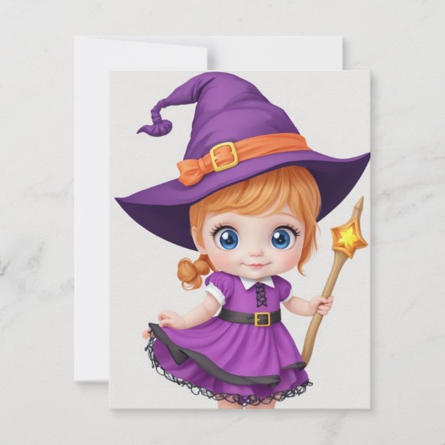 Cartes Pour Fêtes Annuelles Sorcière bébé (Devant)