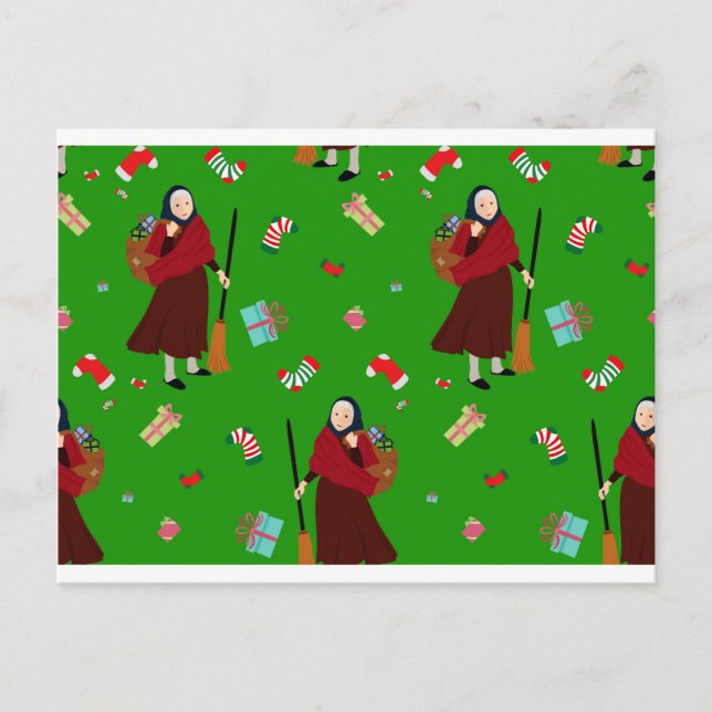 Cartes Pour Fêtes Annuelles sorcière Befana de Noël (Devant)