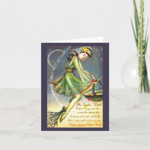 Cartes Pour Fêtes Annuelles Sorcière de Pâques tombée