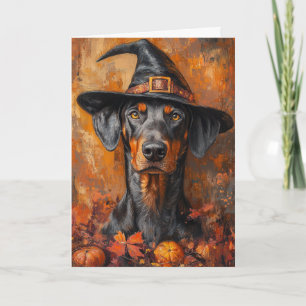Cartes Pour Fêtes Annuelles Sorcière Doberman Halloween
