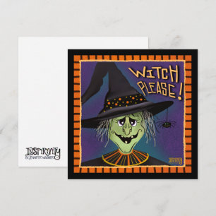 Cartes Pour Fêtes Annuelles Sorcière S'Il Vous Plaît Citer Drôle Halloween