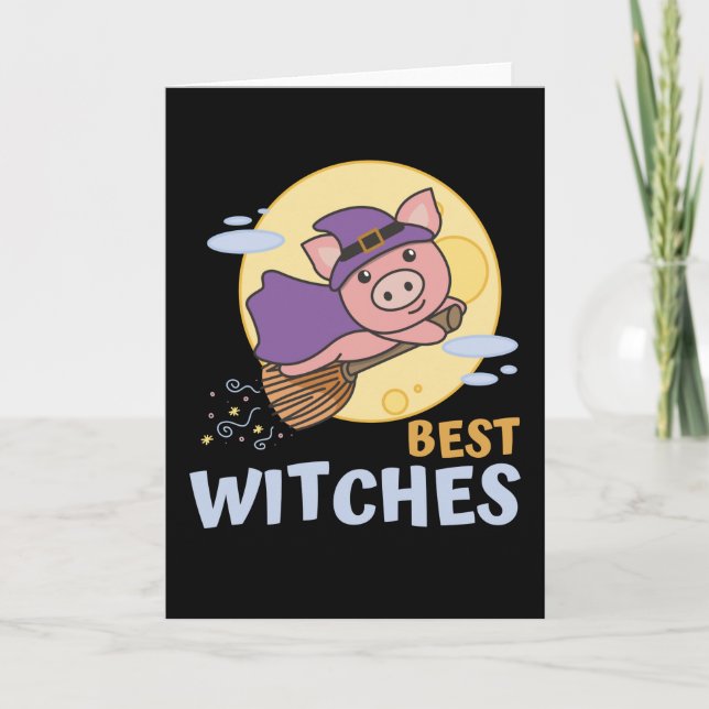 Cartes Pour Fêtes Annuelles Sorcières d'Halloween pour enfants Meilleures sorc (Devant)