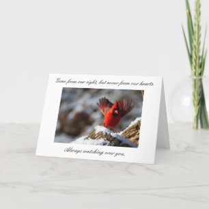 Cartes Pour Fêtes Annuelles Sorti de notre vue, pas de nos coeurs, Cardinal