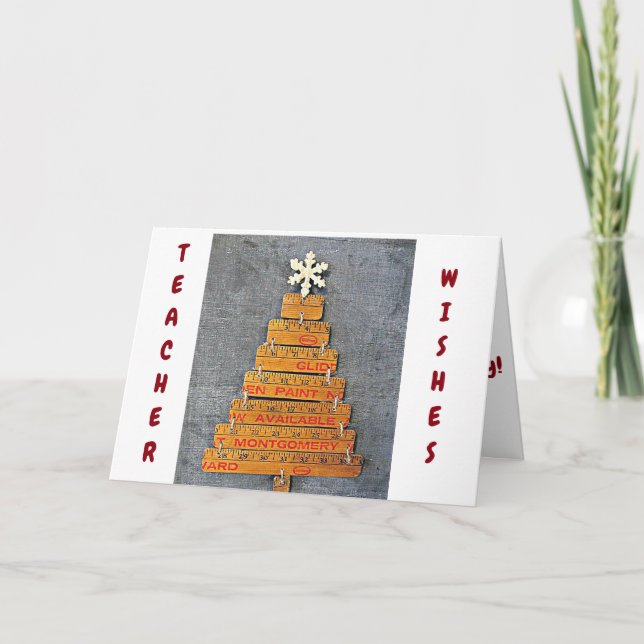 CARTES POUR FÊTES ANNUELLES SOUHAITE QUE *ENSEIGNANT* AIT UN NOËL SPÉCIAL (Devant)