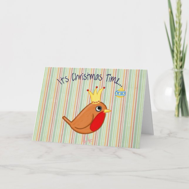 Cartes Pour Fêtes Annuelles Souhaitez Joyeux Noël d'Oiseaux Drôle (Devant)