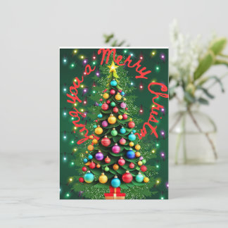 Cartes Pour Fêtes Annuelles Souhaitez-Vous Un Joyeux Arbre De Noël 3D Vert