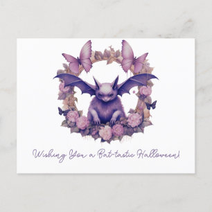 Cartes Pour Fêtes Annuelles Souhaitez-vous une Halloween à la chauve-souris