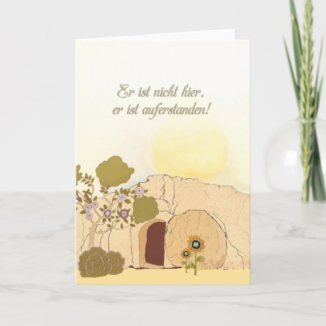 Cartes Pour Fêtes Annuelles Souhaits chrétiens de Pâques en allemand (il est (Devant)