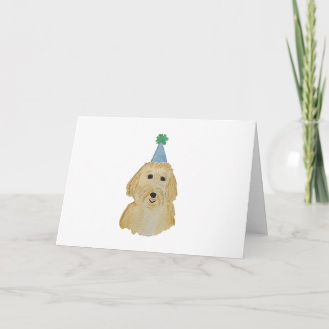 Cartes Pour Fêtes Annuelles Souhaits d'anniversaire de Goldendoodle (Devant)