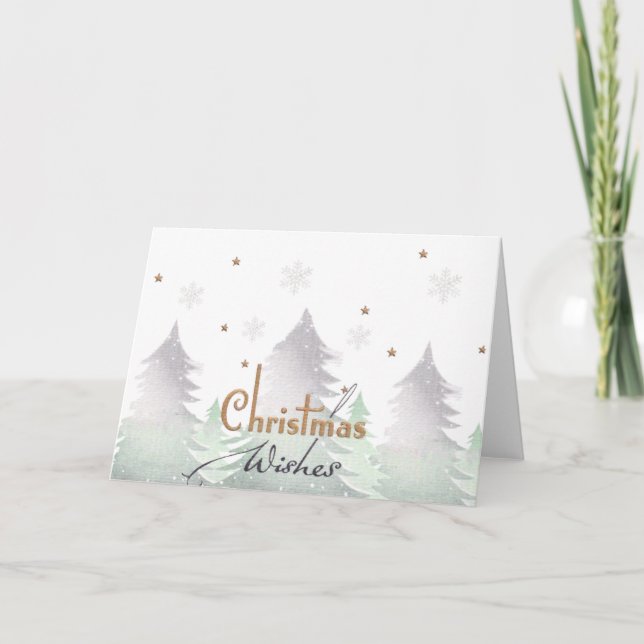 Cartes Pour Fêtes Annuelles Souhaits de Noël À feuillage persistant Arbre Star (Devant)