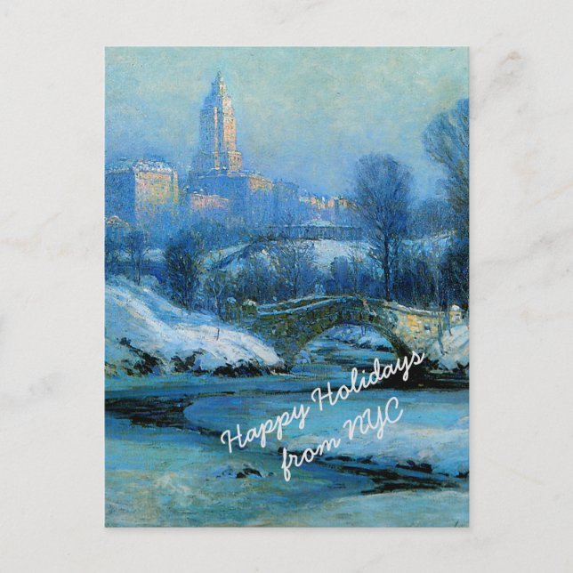 Cartes Pour Fêtes Annuelles Souhaits de Noël de Central Park en hiver (Devant)