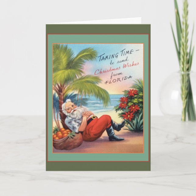 Cartes Pour Fêtes Annuelles Souhaits de Noël de la Floride ! (Devant)