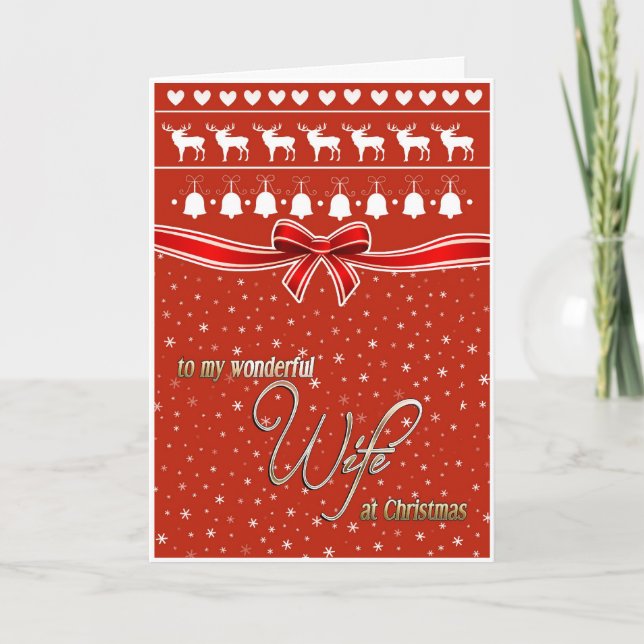 Cartes Pour Fêtes Annuelles Souhaits de Noël pour mon épouse merveilleuse (Devant)