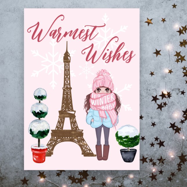 Cartes Pour Fêtes Annuelles Souhaits les plus chauds Paris Tour Eiffel Noël ro (Créateur téléchargé)