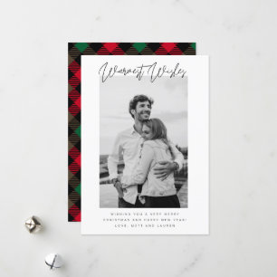 Cartes Pour Fêtes Annuelles Souhaits les plus chauds Photo minimaliste Noël
