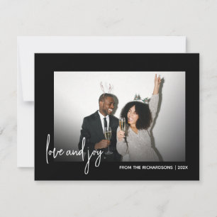 Cartes Pour Fêtes Annuelles Souhaits simples photo minimaliste noir et blanc