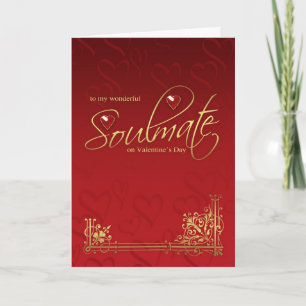 Cartes Pour Fêtes Annuelles Soulmate Valentine's Day Card - Effet Or sur le ro