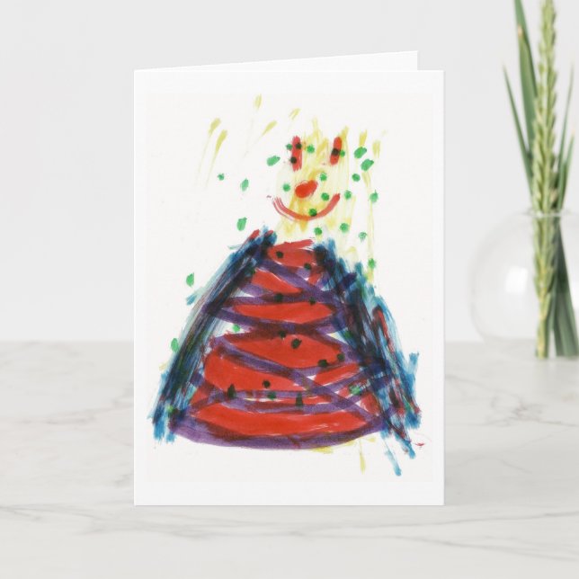 Cartes Pour Fêtes Annuelles Sourire d'arbre de Noël (Devant)