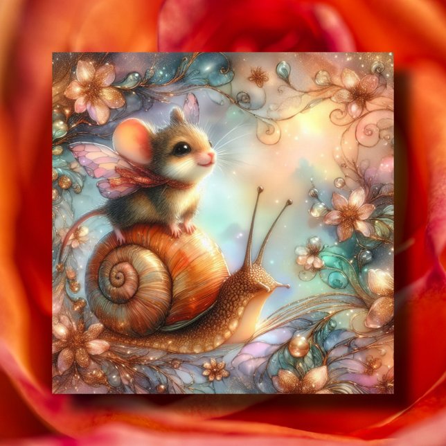 Cartes Pour Fêtes Annuelles Souris À Whimsal Et Aventure Escargots Pâques (Créateur téléchargé)