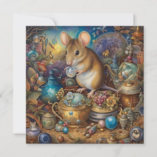 Cartes Pour Fêtes Annuelles Souris de fête (Devant)