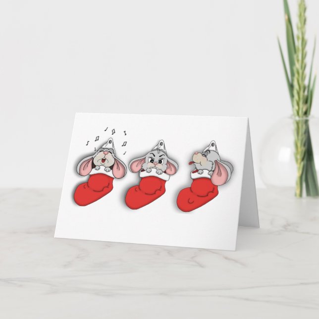 Cartes Pour Fêtes Annuelles Souris de Noël (Devant)