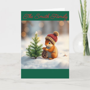Cartes Pour Fêtes Annuelles Souris de Noël familiale personnalisée
