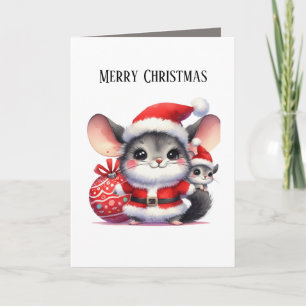 Cartes Pour Fêtes Annuelles Souris de Noël festives ajoutent un message