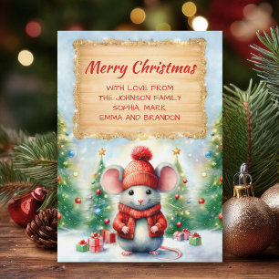 Cartes Pour Fêtes Annuelles Souris de Noël mignonne