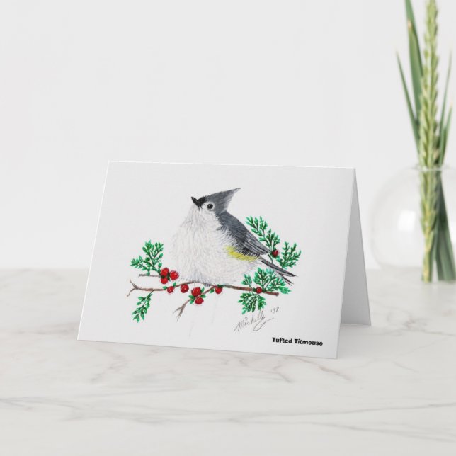 Cartes Pour Fêtes Annuelles souris de noël, souris de titrage Tufted (Devant)