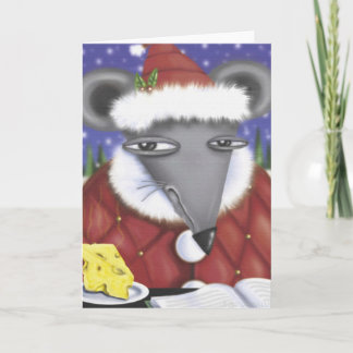 Cartes Pour Fêtes Annuelles Souris de Père Noël