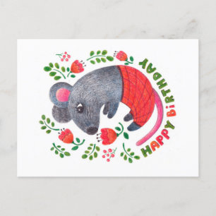 Cartes Pour Fêtes Annuelles souris dessinée