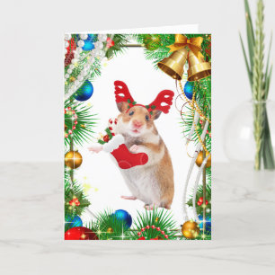 Cartes Pour Fêtes Annuelles Souris/Hamster Noël