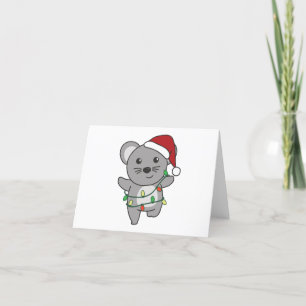 Cartes Pour Fêtes Annuelles Souris Noël Animaux d'hiver Souris de vacances