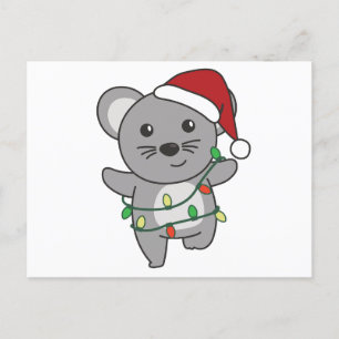 Cartes Pour Fêtes Annuelles Souris Noël Animaux d'hiver Souris de vacances