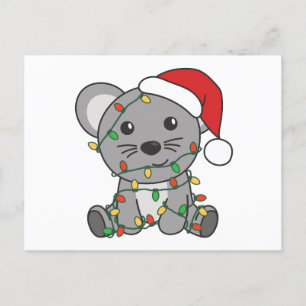 Cartes Pour Fêtes Annuelles Souris Noël Animaux d'hiver Souris de vacances