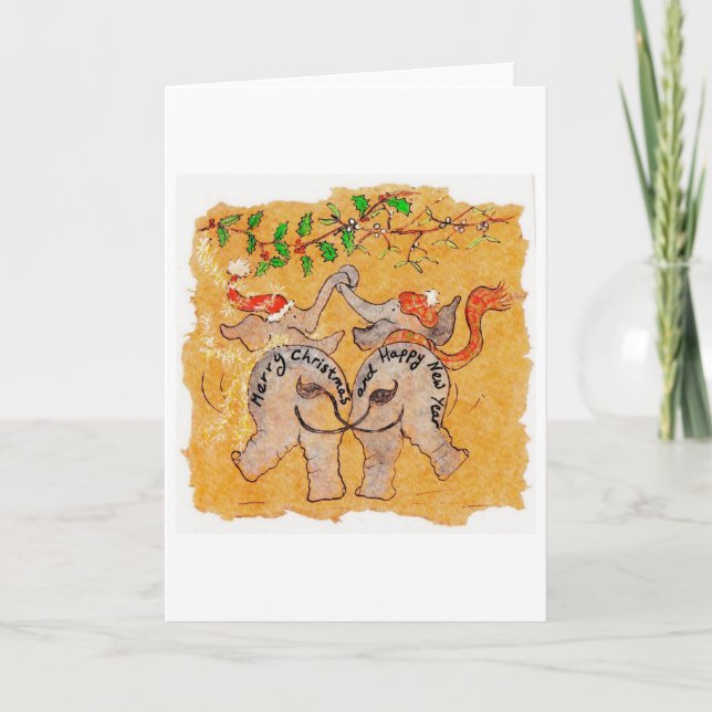 Cartes Pour Fêtes Annuelles Sous le gui (Devant)