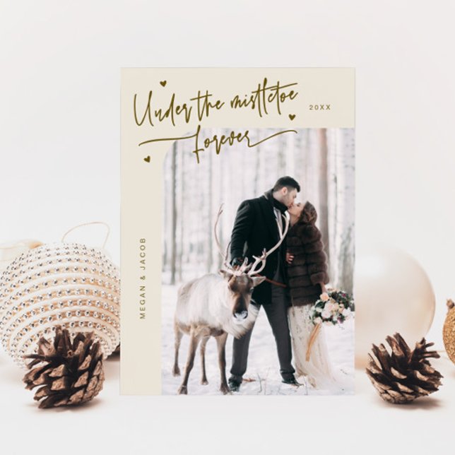 Cartes Pour Fêtes Annuelles Sous Mistletoe Forever Photo Creative (Créateur téléchargé)