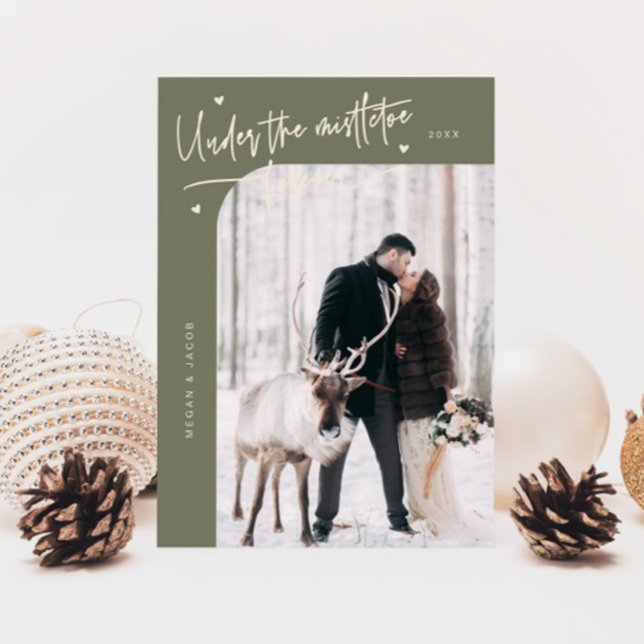 Cartes Pour Fêtes Annuelles Sous Mistletoe Pour Jamais Nouvelle Photo Sage Gre (Créateur téléchargé)