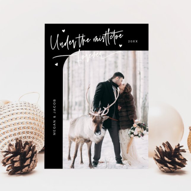 Cartes Pour Fêtes Annuelles Sous Mistletoe pour toujours photo nouvellement ma (Créateur téléchargé)