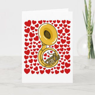 Cartes Pour Fêtes Annuelles Sousaphone With Hearts Valentines Anniversary Card