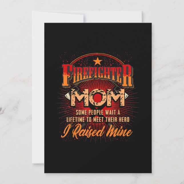 Cartes Pour Fêtes Annuelles Soutien aux pompiers - Fireman Fier Maman (Devant)