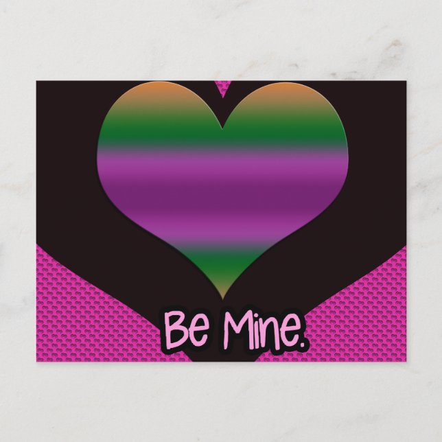 Cartes Pour Fêtes Annuelles Soyez à moi Valentine Purple Stripe Coeur (Devant)