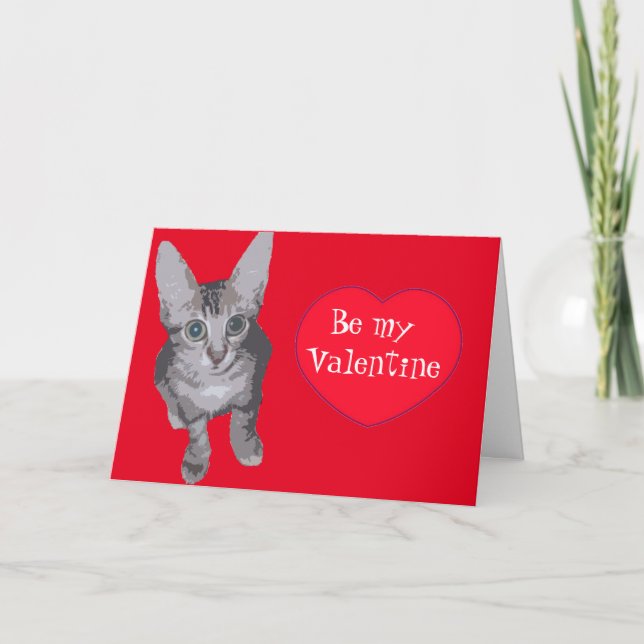 Cartes Pour Fêtes Annuelles Soyez coeur de Valentine Kitty (Devant)