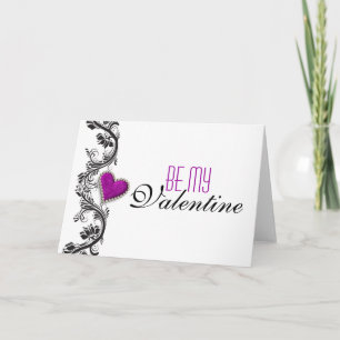 Cartes Pour Fêtes Annuelles "Soyez coeur pourpre romantique de mon Valentine"